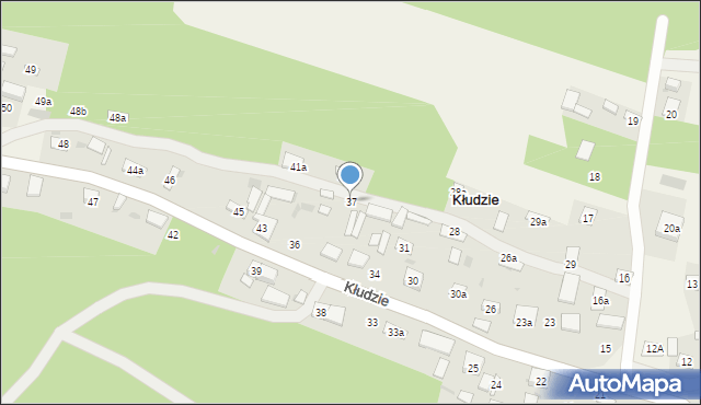 Kłudzie, Kłudzie, 37, mapa Kłudzie