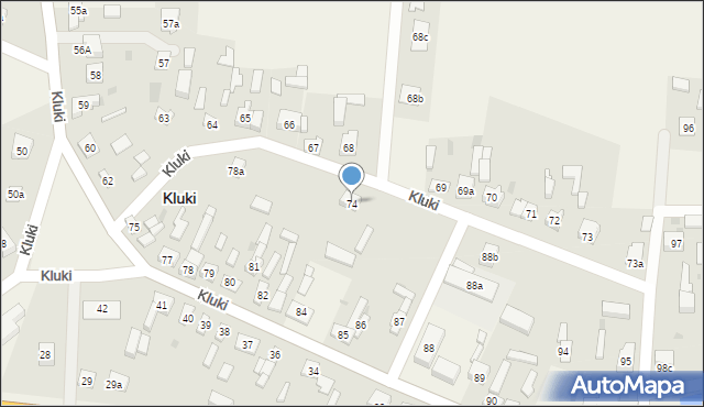 Kluki, Kluki, 74, mapa Kluki