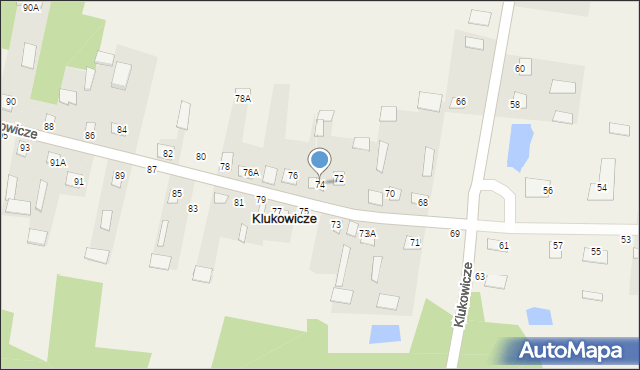 Klukowicze, Klukowicze, 74, mapa Klukowicze