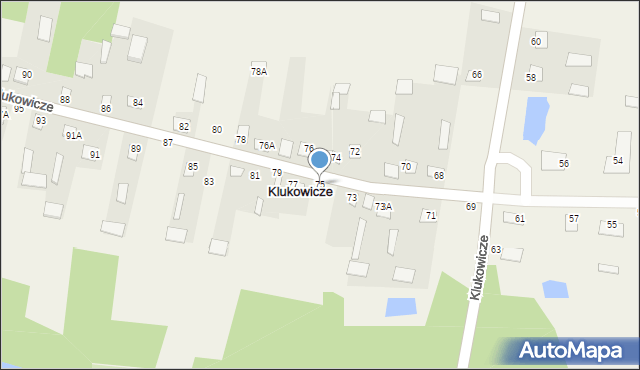Klukowicze, Klukowicze, 75, mapa Klukowicze