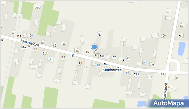 Klukowicze, Klukowicze, 78, mapa Klukowicze