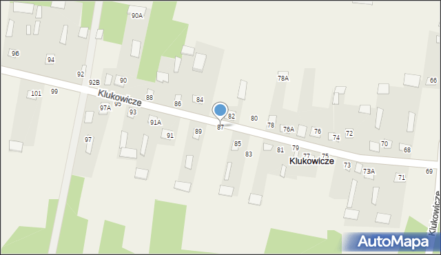 Klukowicze, Klukowicze, 87, mapa Klukowicze