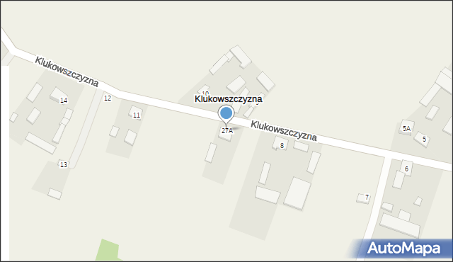 Klukowszczyzna, Klukowszczyzna, 27A, mapa Klukowszczyzna