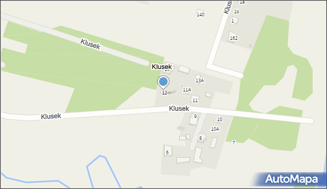 Klusek, Klusek, 12a, mapa Klusek