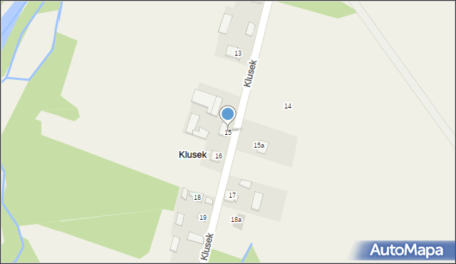 Klusek, Klusek, 15, mapa Klusek