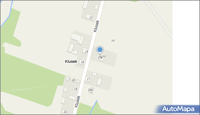 Klusek, Klusek, 15a, mapa Klusek