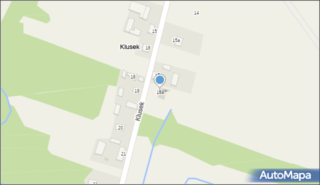 Klusek, Klusek, 18a, mapa Klusek