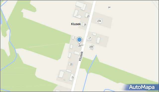 Klusek, Klusek, 19, mapa Klusek