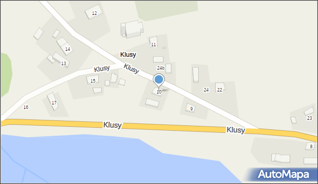 Klusy, Klusy, 10, mapa Klusy