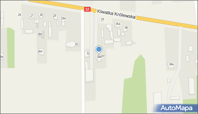 Klwatka Królewska, Klwatka Królewska, 34A, mapa Klwatka Królewska