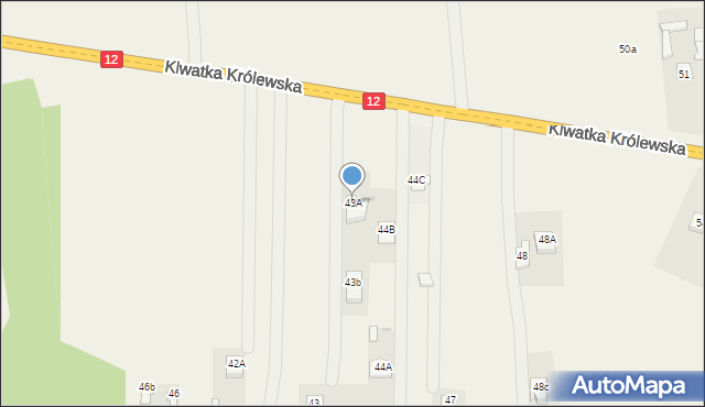 Klwatka Królewska, Klwatka Królewska, 43A, mapa Klwatka Królewska