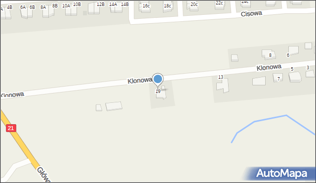 Kobylnica, Klonowa, 19, mapa Kobylnica