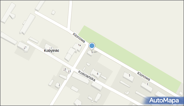 Kobylniki, Klonowa, 7, mapa Kobylniki