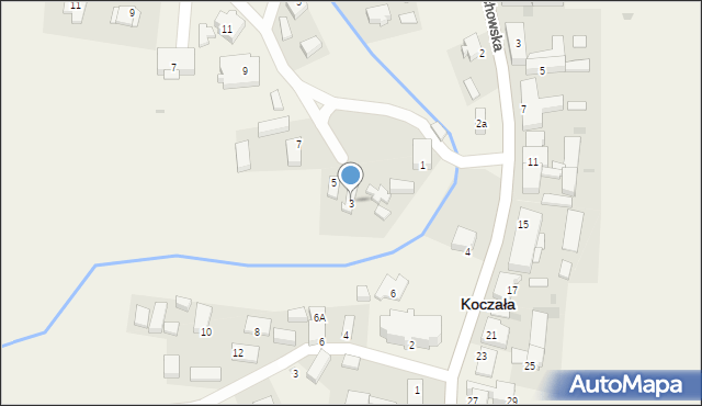 Koczała, Klonowa, 3, mapa Koczała