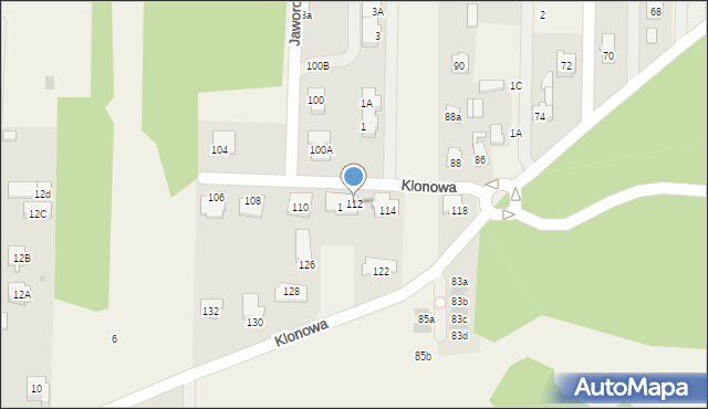 Koczargi Nowe, Klonowa, 112, mapa Koczargi Nowe