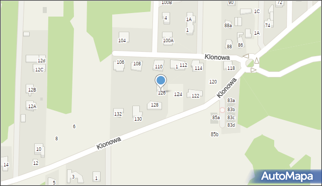 Koczargi Nowe, Klonowa, 126, mapa Koczargi Nowe