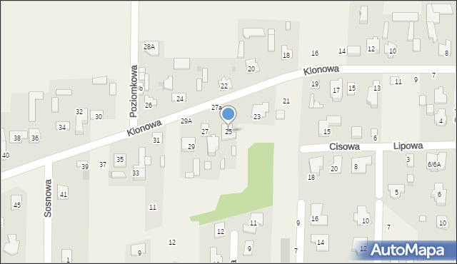 Koczargi Stare, Klonowa, 25, mapa Koczargi Stare