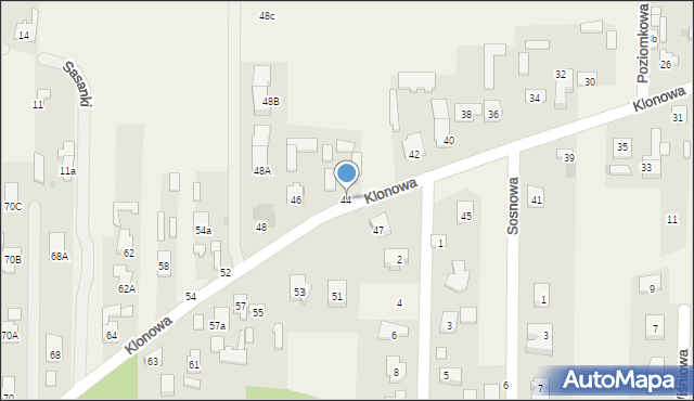 Koczargi Stare, Klonowa, 44, mapa Koczargi Stare