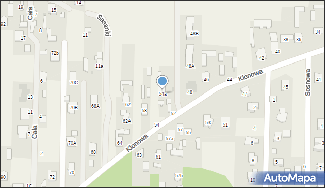 Koczargi Stare, Klonowa, 54a, mapa Koczargi Stare