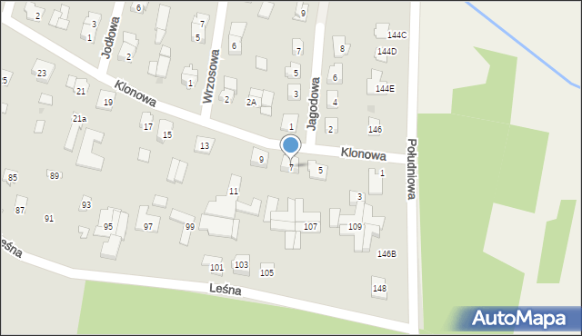 Końskie, Klonowa, 7, mapa Końskie