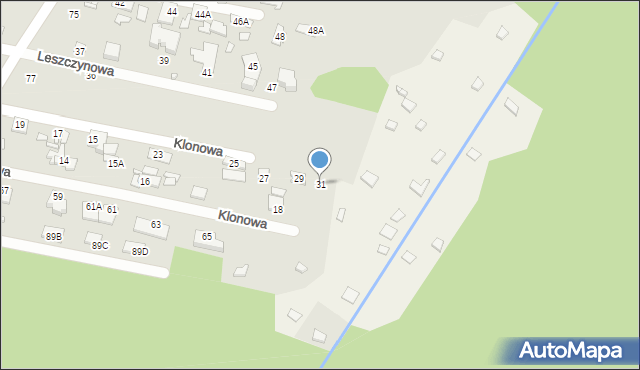 Konstancin-Jeziorna, Klonowa, 31, mapa Konstancin-Jeziorna
