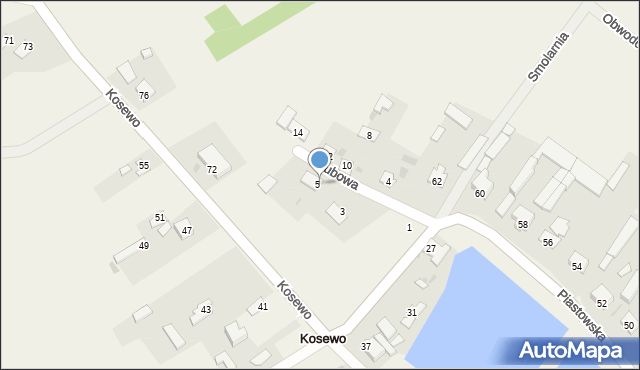 Kosewo, Klubowa, 5, mapa Kosewo