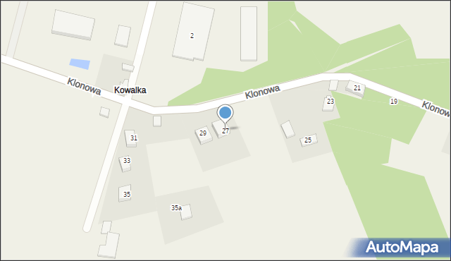 Kostkowo, Klonowa, 27, mapa Kostkowo