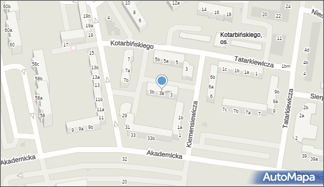 Koszalin, Klemensiewicza Zenona, 3a, mapa Koszalina