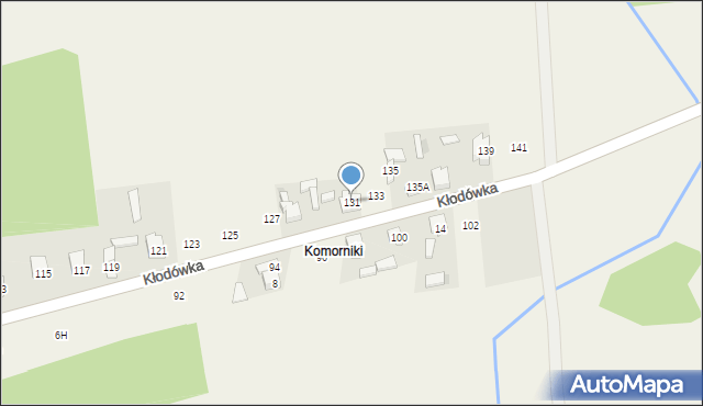 Koziegłówki, Kłodówka, 131, mapa Koziegłówki