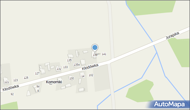 Koziegłówki, Kłodówka, 139, mapa Koziegłówki