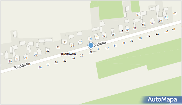 Koziegłówki, Kłodówka, 28, mapa Koziegłówki