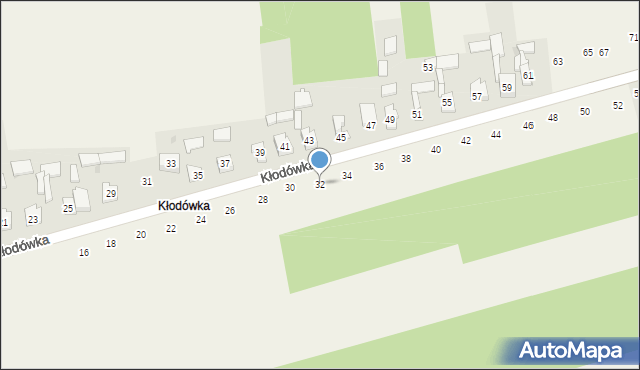 Koziegłówki, Kłodówka, 32, mapa Koziegłówki