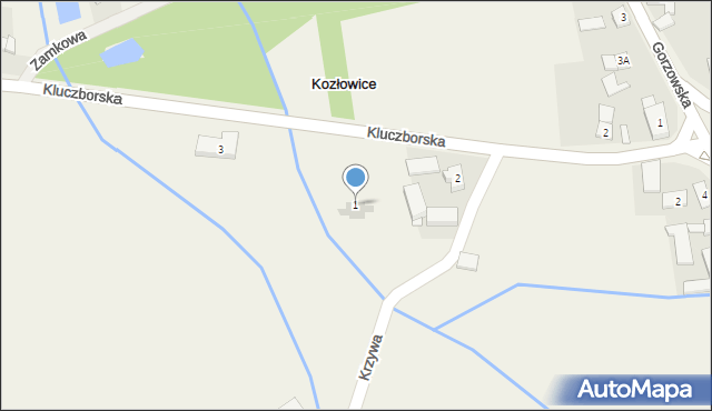 Kozłowice, Kluczborska, 1, mapa Kozłowice