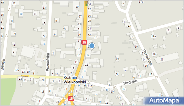 Koźmin Wielkopolski, Klasztorna, 14a, mapa Koźmin Wielkopolski