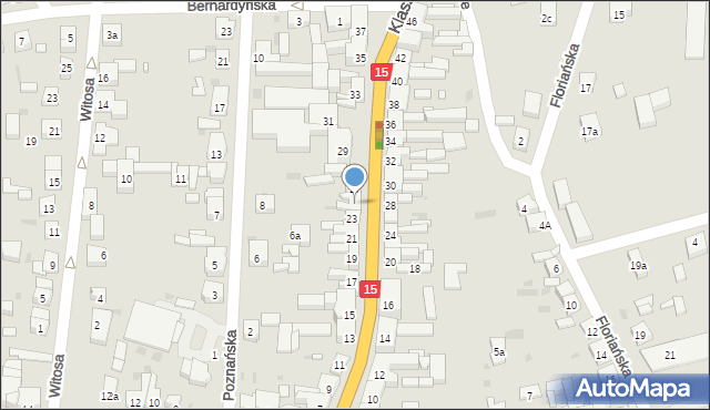 Koźmin Wielkopolski, Klasztorna, 25, mapa Koźmin Wielkopolski