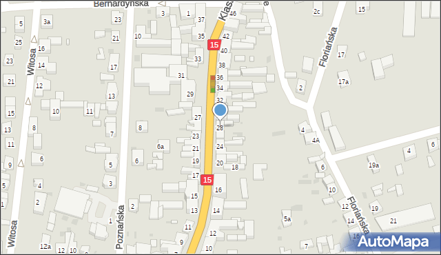 Koźmin Wielkopolski, Klasztorna, 28, mapa Koźmin Wielkopolski