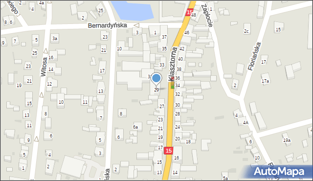 Koźmin Wielkopolski, Klasztorna, 29, mapa Koźmin Wielkopolski