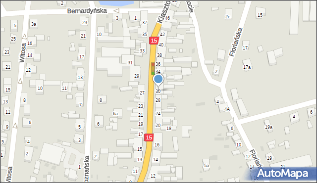 Koźmin Wielkopolski, Klasztorna, 30, mapa Koźmin Wielkopolski