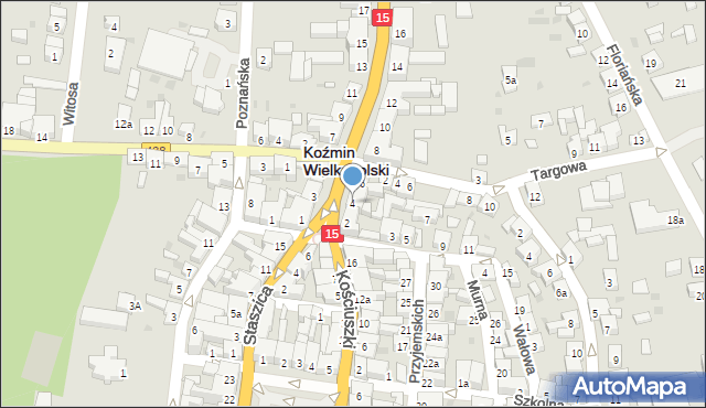 Koźmin Wielkopolski, Klasztorna, 4, mapa Koźmin Wielkopolski