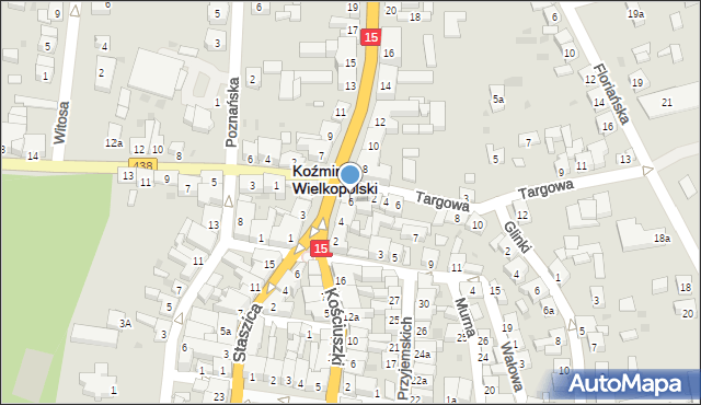 Koźmin Wielkopolski, Klasztorna, 6, mapa Koźmin Wielkopolski