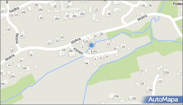 Kraków, Kliniec, 5, mapa Krakowa