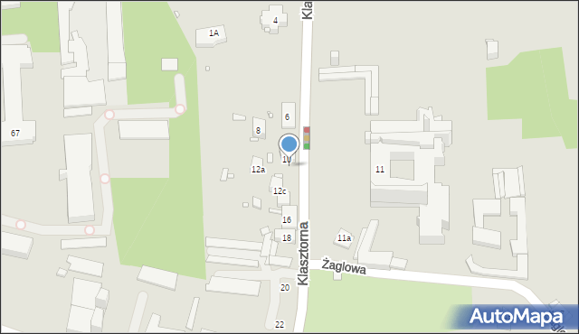 Kraków, Klasztorna, 12, mapa Krakowa