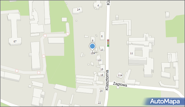 Kraków, Klasztorna, 12a, mapa Krakowa