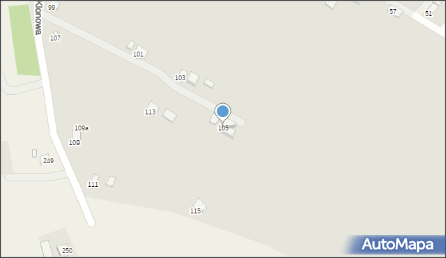 Krosno, Klonowa, 105, mapa Krosna