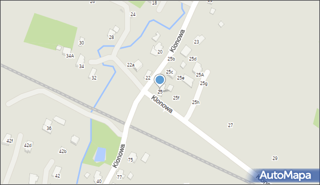 Krosno, Klonowa, 25, mapa Krosna