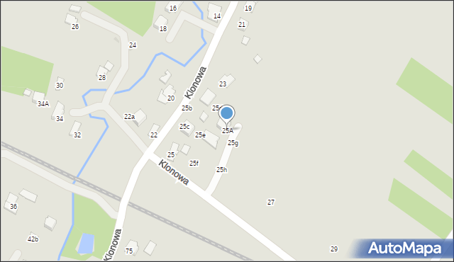 Krosno, Klonowa, 25A, mapa Krosna