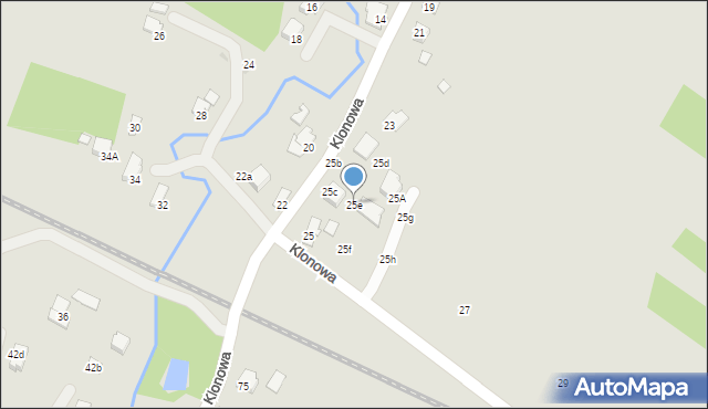 Krosno, Klonowa, 25e, mapa Krosna