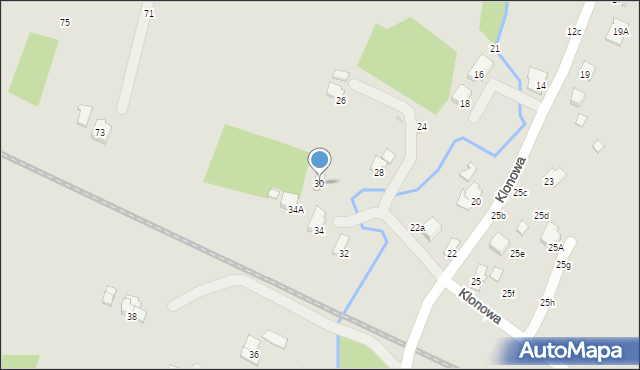 Krosno, Klonowa, 30, mapa Krosna