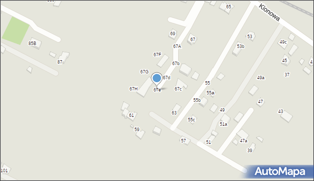 Krosno, Klonowa, 67e, mapa Krosna