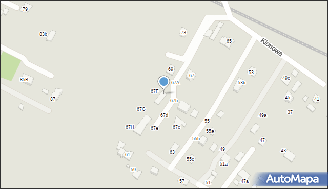 Krosno, Klonowa, 69a, mapa Krosna